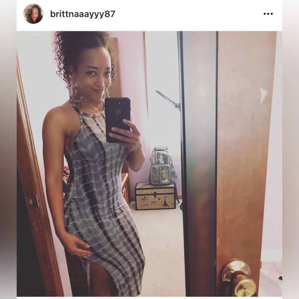 Blue/White Tye Dye Midi Dress